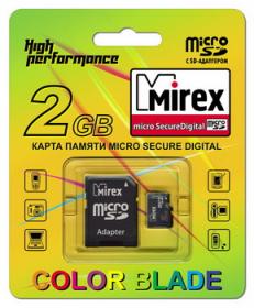 Флеш карта SecureDigital 2048MB MIREX MicroSD + Адаптер
